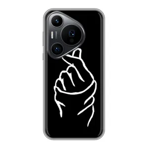 Чехлы (Знак сердечка) на Huawei Pura 70 PRO (Сердце на черном)