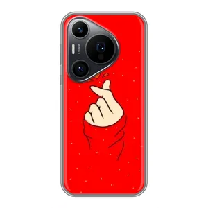 Чехлы (Знак сердечка) на Huawei Pura 70 PRO (Сердце на красном)