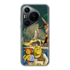 Печатный чехол с принтом Шрек для Huawei Pura 70 PRO (Шрек и Фиона)