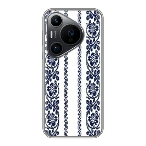 Силиконовый Чехол на Huawei Pura 70 PRO с картинкой Вышиванки (Синяя вышиванка)