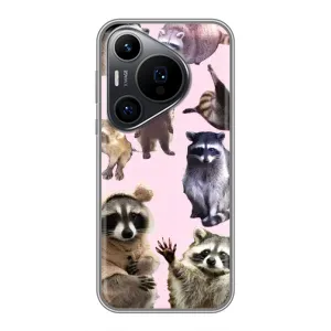 Силиконовый Чехол с Енотами на Huawei Pura 70 PRO (Смешные Еноты)