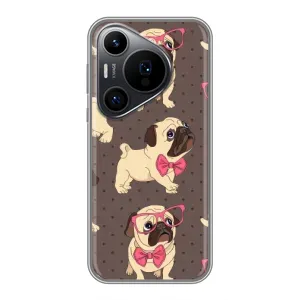 Чехол (ТПУ) Милые собачки для Huawei Pura 70 PRO (Собачки Мопсики)