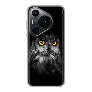 Чехлы с принтом СОВЫ для Huawei Pura 70 PRO (Сова на чёрном)