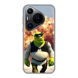 Печатный чехол с принтом Шрек для Huawei Pura 70 PRO (Эпичный взрыв Шрек)