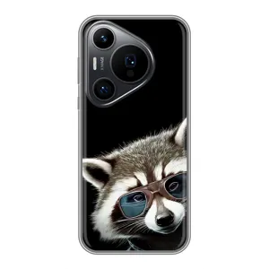 Силиконовый Чехол с Енотами на Huawei Pura 70 PRO (Стильный Енот)
