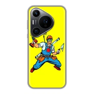 Силиконовый бампер (Работники) на Huawei Pura 70 PRO (Строитель)