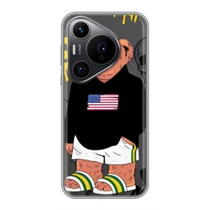Чехлы Мишка Тедди для Хuawei Пюра 70 ПРО (Teddy USA)