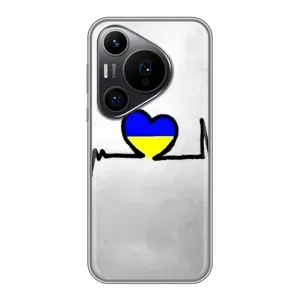 Силиконовый Чехол на Huawei Pura 70 PRO (Я-Украина) (Украинская кардиограмма)