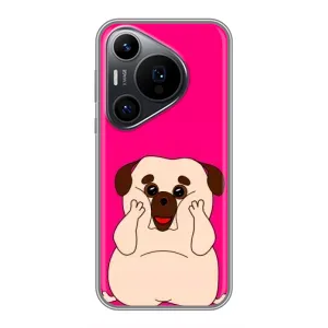 Чехол (ТПУ) Милые собачки для Huawei Pura 70 PRO (Веселый Мопсик)