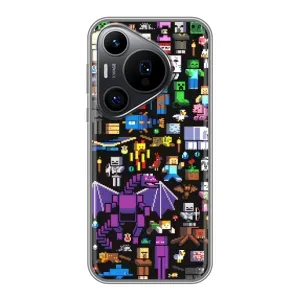 Чехол майнкрафт для Huawei Pura 70 PRO (Все персонажи)