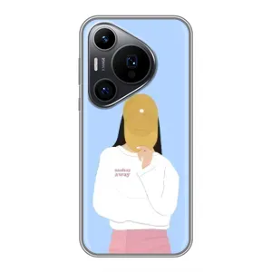 Силиконовый Чехол на Huawei Pura 70 PRO с картинкой Стильных Девушек (Желтая кепка)