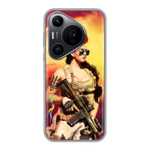 ЗСУ Чехлы (TPU) для Huawei Pura 70 PRO (Женщина солдат)