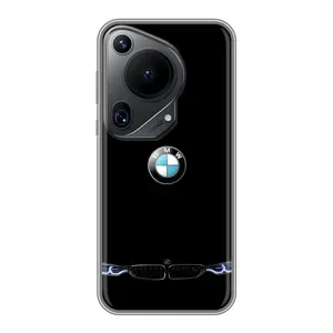 Силиконовый бампер с картинкой машины на Huawei Pura 70 Ultra (Черный BMW)
