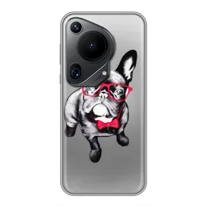Чехол (ТПУ) Милые собачки для Huawei Pura 70 Ultra (Бульдог в очках)
