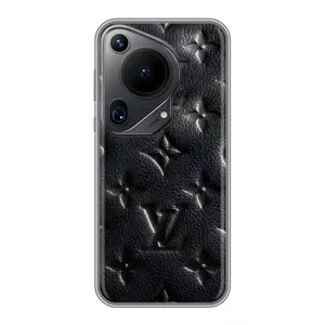 Текстурный Чехол Louis Vuitton для Хuawei Пура 70 Ультра (Черный ЛВ)