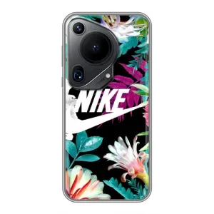 Силиконовый Чехол на Huawei Pura 70 Ultra с картинкой Nike (Цветочный Nike)