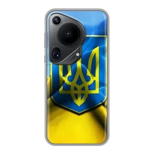 Чехол с картинкой (Патриотический ГЕРБ) на Huawei Pura 70 Ultra (Герб и Флаг Украины)