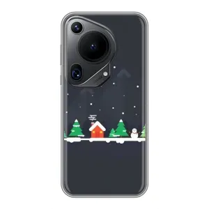 Силиконовый бампер на рождество для Huawei Pura 70 Ultra (Город зимний)