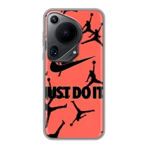 Силиконовый Чехол Nike Air Jordan на Хuawei Пура 70 Ультра (Just Do It)