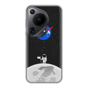 Силиконовый бампер с принтом "Наса" на Huawei Pura 70 Ultra (Космонавт NASA)