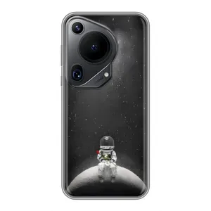 Силиконовый Чехол с принтом "Космонавты" на Huawei Pura 70 Ultra (Космонавт романтик)