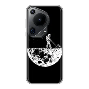 Силиконовый Чехол с принтом "Космонавты" на Huawei Pura 70 Ultra (Космонавт)