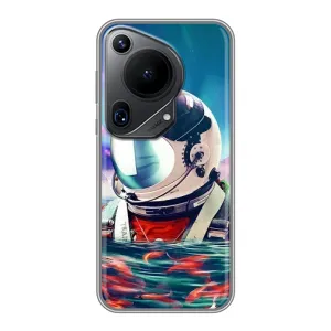 Силиконовый Чехол с принтом "Космонавты" на Huawei Pura 70 Ultra (Космонавт в воде)