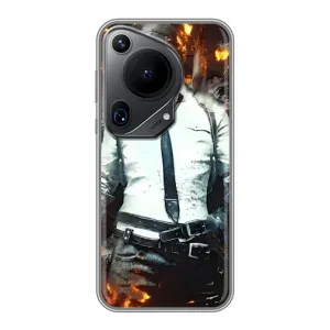 Силиконовый чехол с картинкой "Герой Pubg" на Huawei Pura 70 Ultra (Man Пубг)