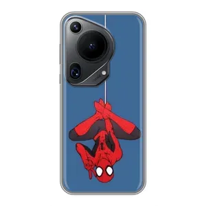 Чехол Супергерой Человека Паука на Huawei Pura 70 Ultra (На паутине)