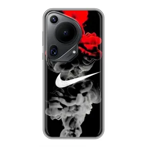 Силиконовый Чехол на Huawei Pura 70 Ultra с картинкой Nike (Nike дым)