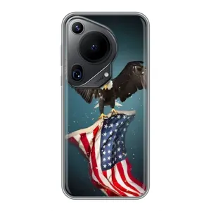 Чехол Флаг USA для Huawei Pura 70 Ultra (Орел и флаг)