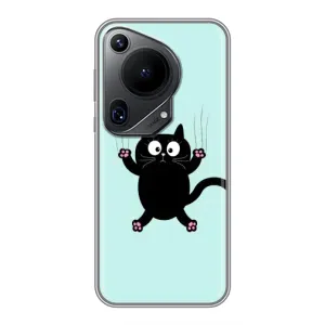Силиконовый чехол с котиком для Huawei Pura 70 Ultra (Падающий кот)