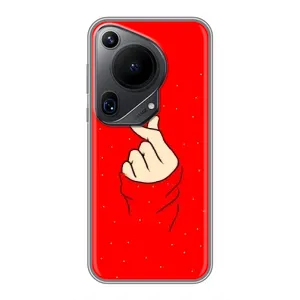 Чехлы (Знак сердечка) на Huawei Pura 70 Ultra (Сердце на красном)