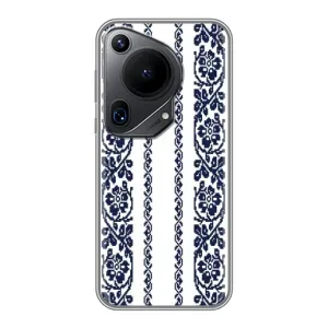 Силиконовый Чехол на Huawei Pura 70 Ultra с картинкой Вышиванки (Синяя вышиванка)