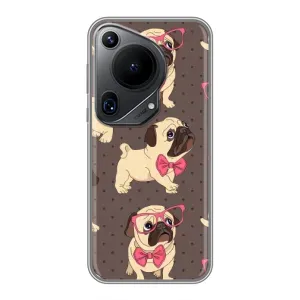 Чехол (ТПУ) Милые собачки для Huawei Pura 70 Ultra (Собачки Мопсики)