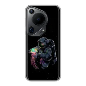 Силиконовый Чехол с принтом "Космонавты" на Huawei Pura 70 Ultra (В руках земля)