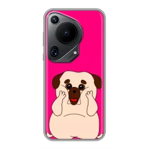 Чехол (ТПУ) Милые собачки для Huawei Pura 70 Ultra (Веселый Мопсик)