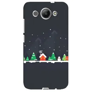 Силіконовий бампер на різдво для Huawei Y3 2017 (Місто зимове)
