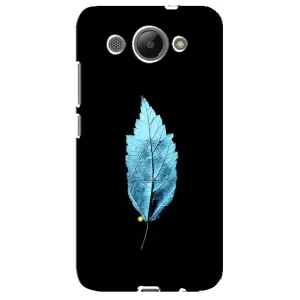Чехол с картинками на черном фоне для Huawei Y3 2017 (Листочек)