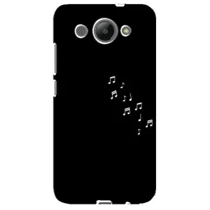 Чехол с картинками на черном фоне для Huawei Y3 2017 (Ноты)