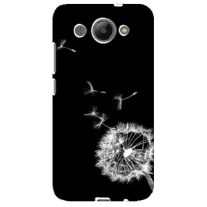 Силиконовый Чехол с одуванчиками на Huawei Y3 2017 (Одуванчик на чёрном)