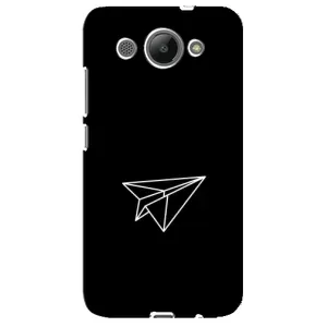 Чехол с картинками на черном фоне для Huawei Y3 2017 (Самолетик)