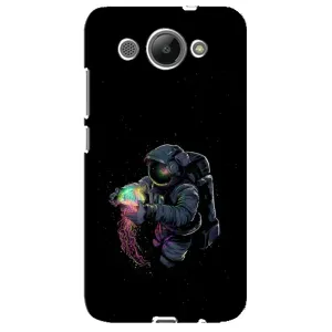 Силіконовый Чохол з принтом "Космонавти" на Huawei Y3 2017 (В руках земля)