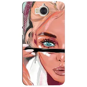 Силиконовый Чехол на Huawei Y5-2017, MYA с картинкой Стильных Девушек (Девушка и ресницы)