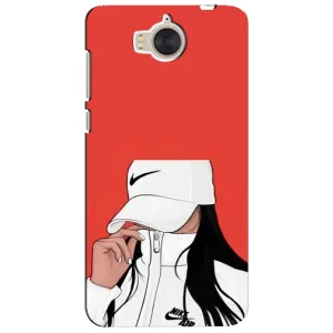 Силиконовый Чехол на Huawei Y5-2017, MYA с картинкой Стильных Девушек (Девушка Nike)