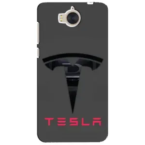 Силиконовый бампер с картинкой машины на Huawei Y5-2017, MYA (Logo TESLA)