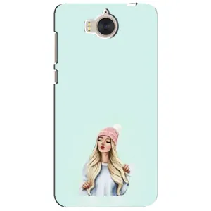 Силиконовый Чехол на Huawei Y5-2017, MYA с картинкой Стильных Девушек (В шапке)