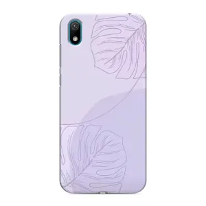 Чехол цветочный дизайн для Huawei Y5 2019 (Монстера фиолетовая)