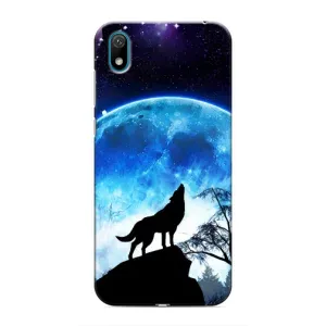 Чехол с Волком на Huawei Y5 2019 (Воет на луну)