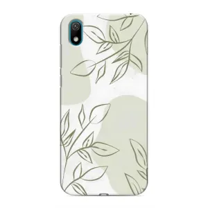 Чехол цветочный дизайн для Huawei Y5 2019 (Зелёный дизайн)